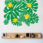 Tropical Leaves And Flowers Wall Decal