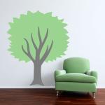 Sculpted Green Tree Wall Decal