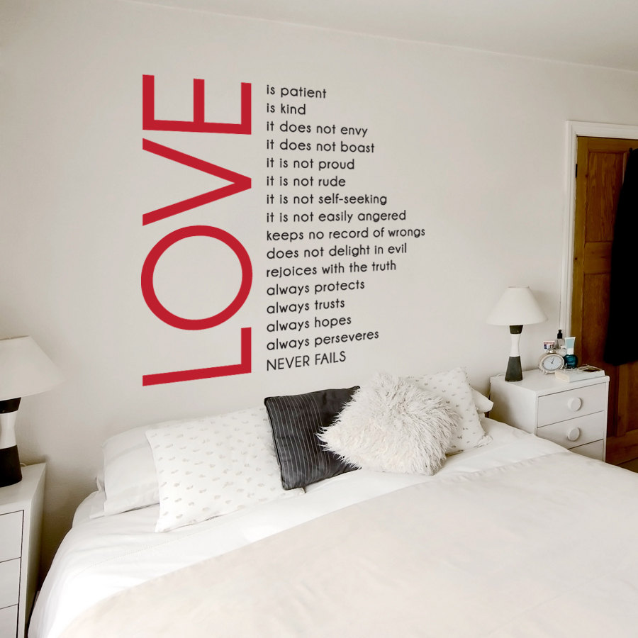 Love Is Patient Love Is Kind - Two Color Wall Quote - Vinyl Wall Art Decal Sticker