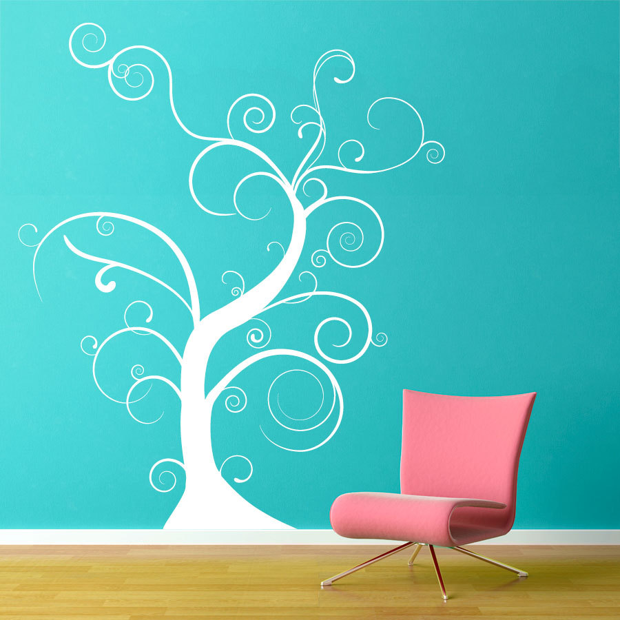 Thin Bare Whimsical Tree Wall Decal- Vinyl Wall Art Decal Sticker